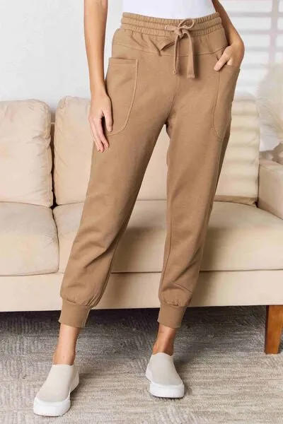 High Rise Relaxed Joggers in Mocha