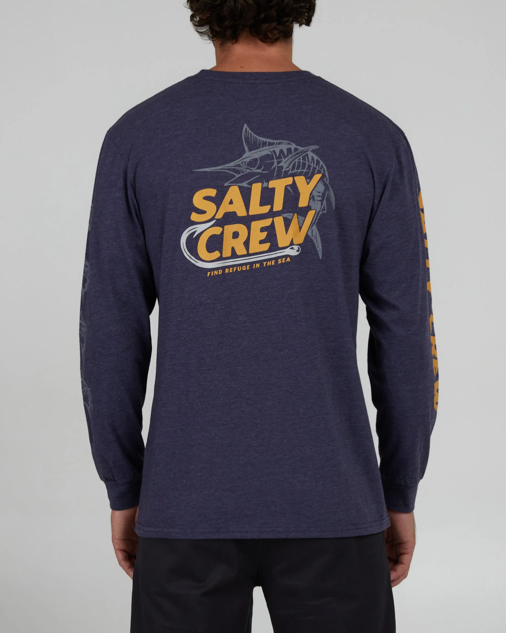 Hook Up Navy Heather L/S Premium Tee