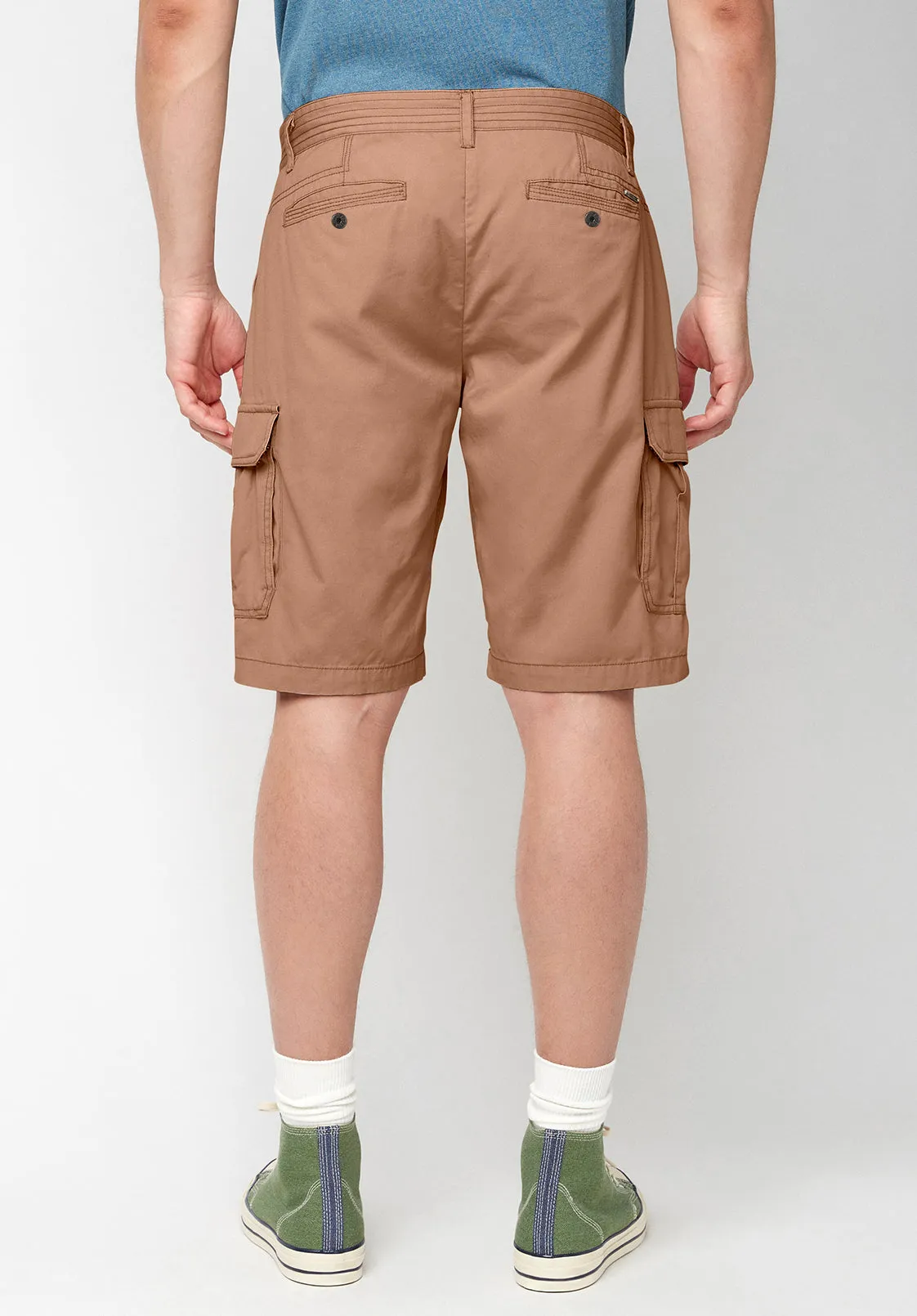 Hormoz Cotton Tan Cargo Shorts - BM23901