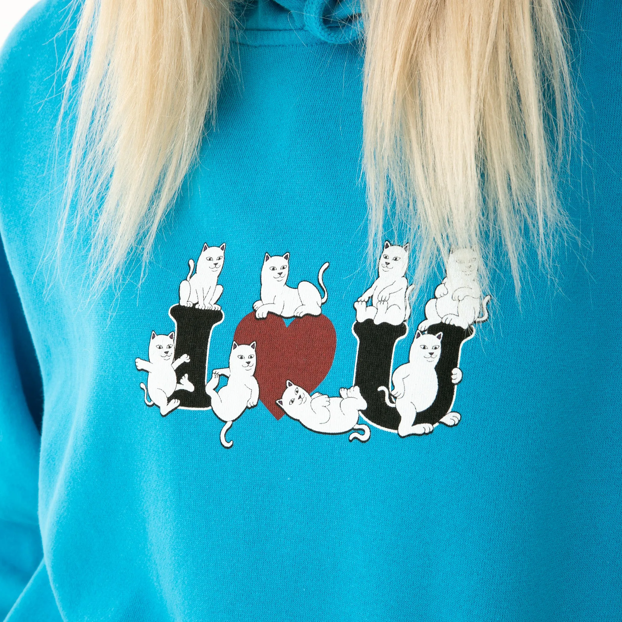 I Heart U Hoodie (Azure Blue)