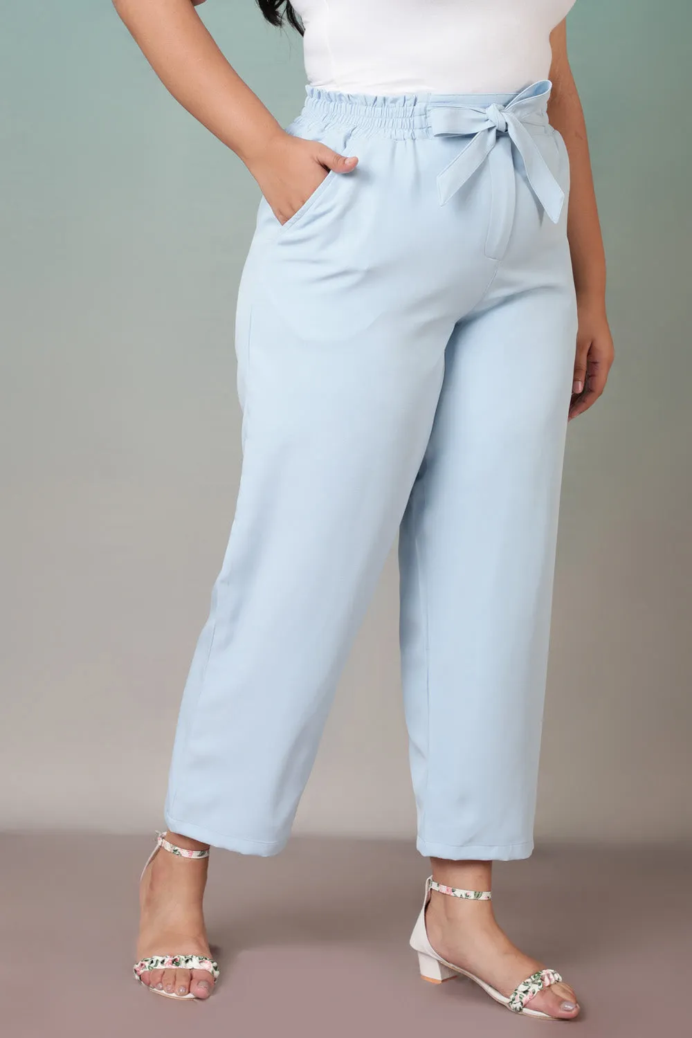 Ice Blue High Waist Pants