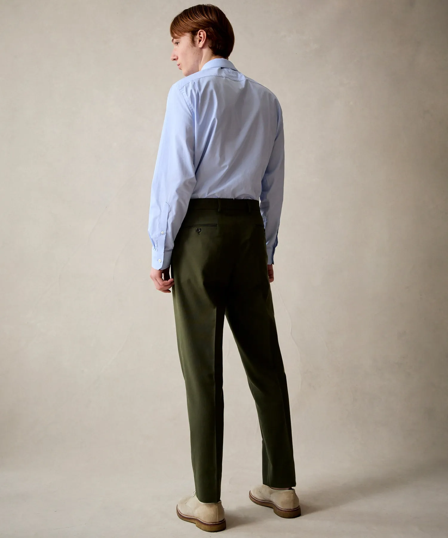 Italian Cotton Sutton Trouser in Olive