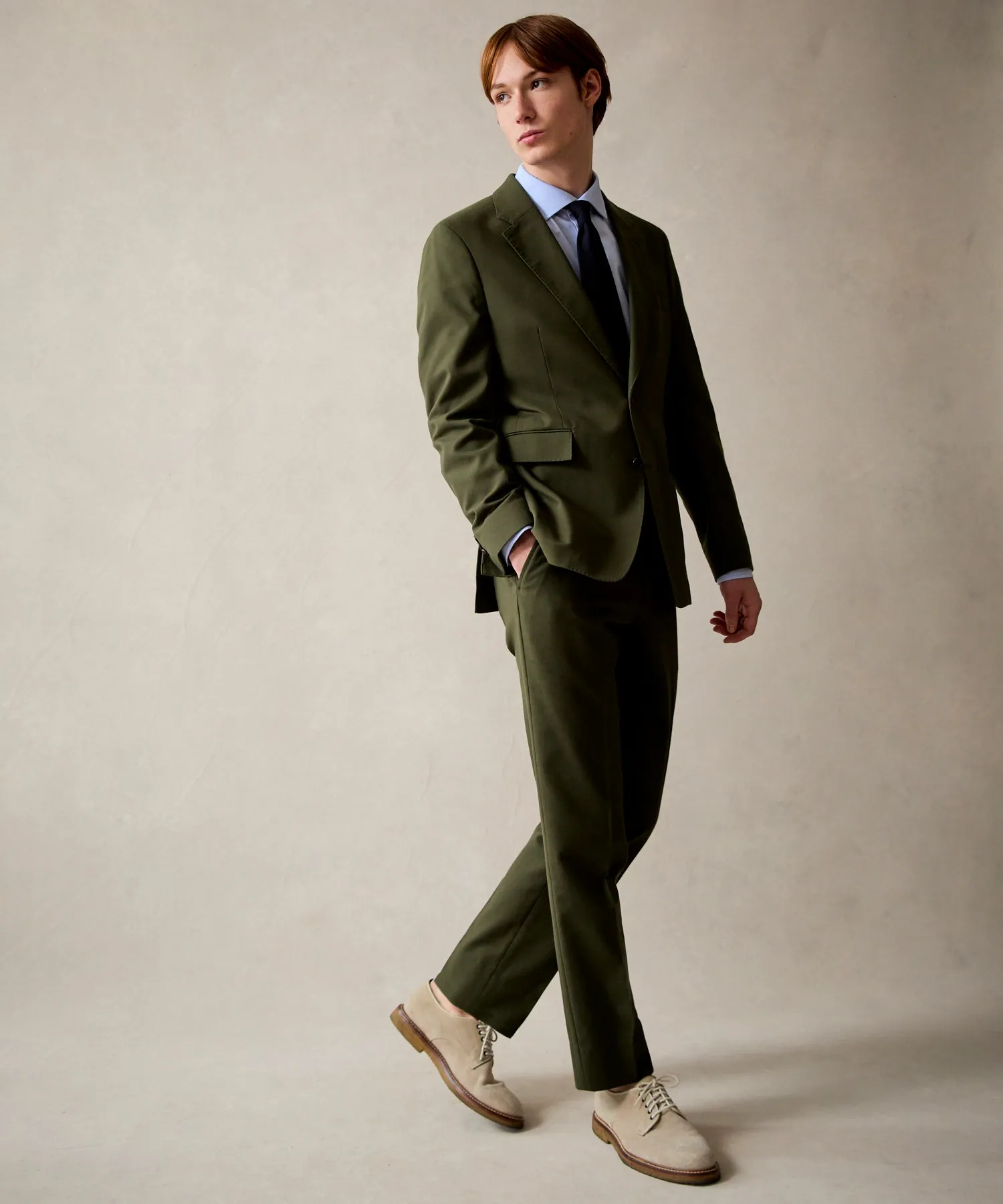 Italian Cotton Sutton Trouser in Olive