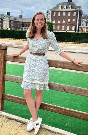 Izzy - Pale Blue and Cream Summer Dress