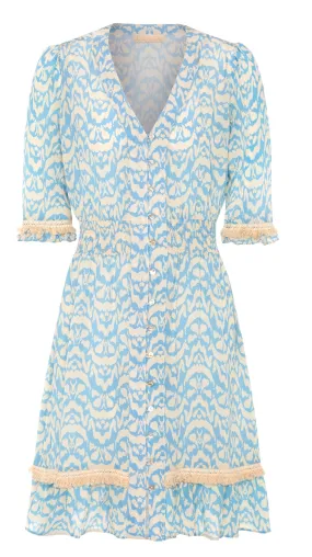 Izzy - Pale Blue and Cream Summer Dress