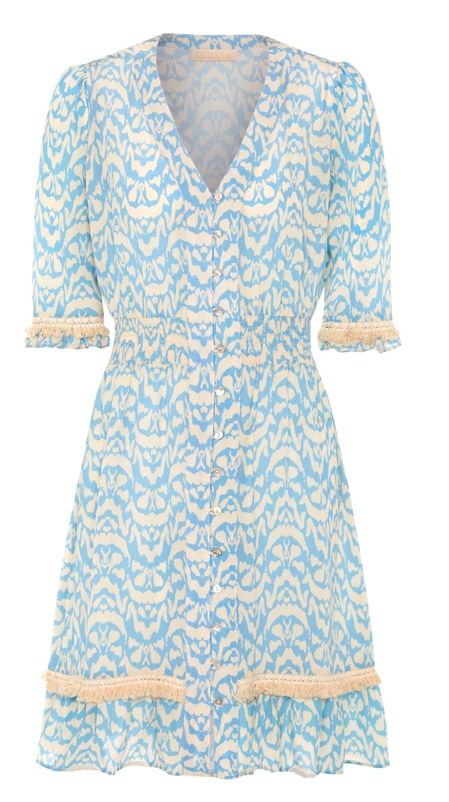 Izzy - Pale Blue and Cream Summer Dress