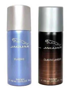 Jaguar Classic Blue and Classic Amber Deodorants for Men (Set of 2 x 150 ml)