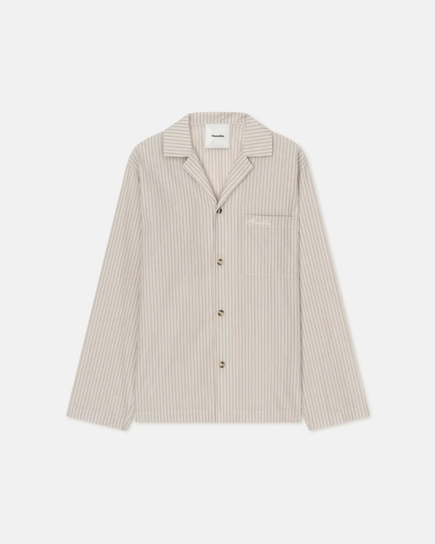 Jelmer - Striped Shirt - Caramel/ Ecru