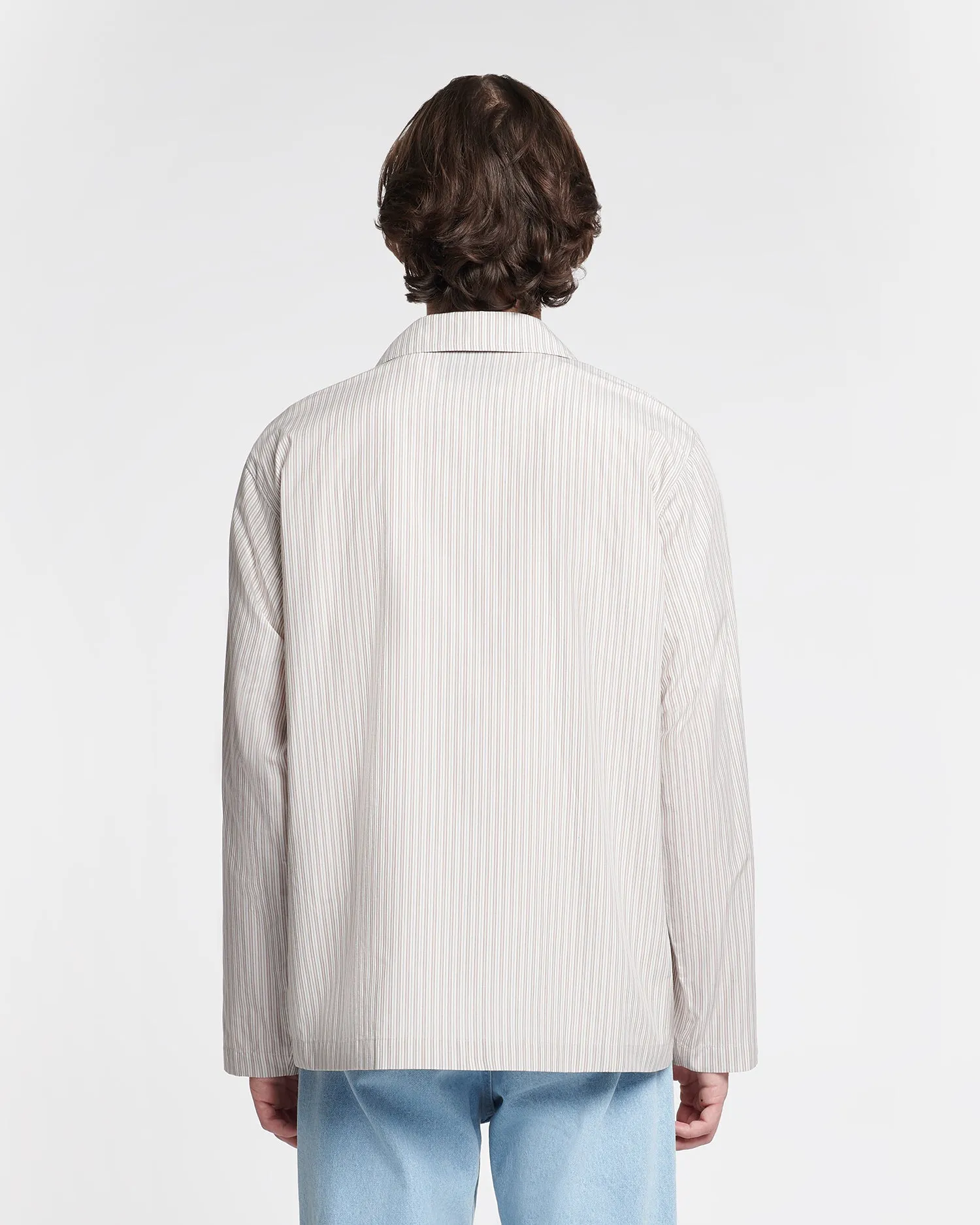 Jelmer - Striped Shirt - Caramel/ Ecru