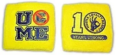 John Cena Ten Years Strong 2 piece Yellow Wristbands Set