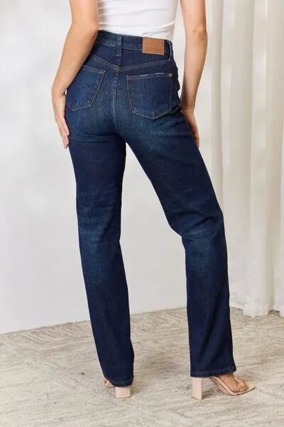 Judy Blue, High-Rise 5-Button Fly Straight Jeans