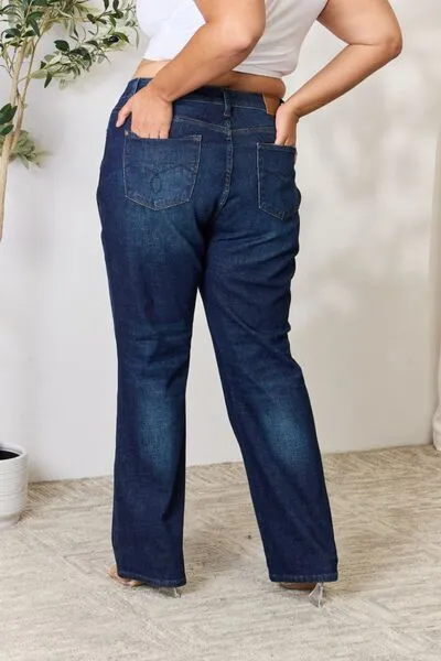 Judy Blue, High-Rise 5-Button Fly Straight Jeans