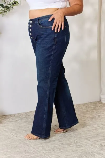 Judy Blue, High-Rise 5-Button Fly Straight Jeans