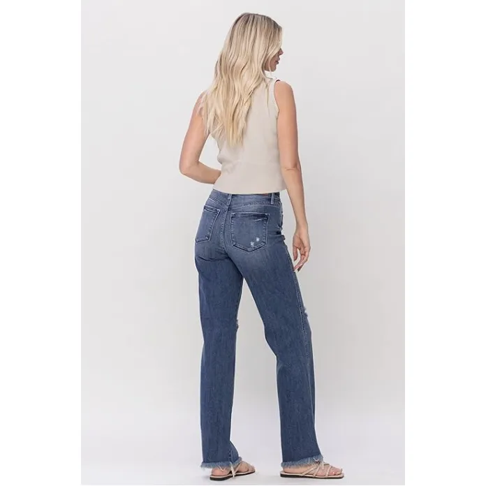 Judy Blue High Waist Destroyed Knee Straight Denim