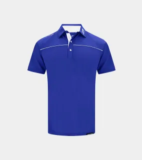 KIDS BLOCK PIQUE POLO BLUE WHITE