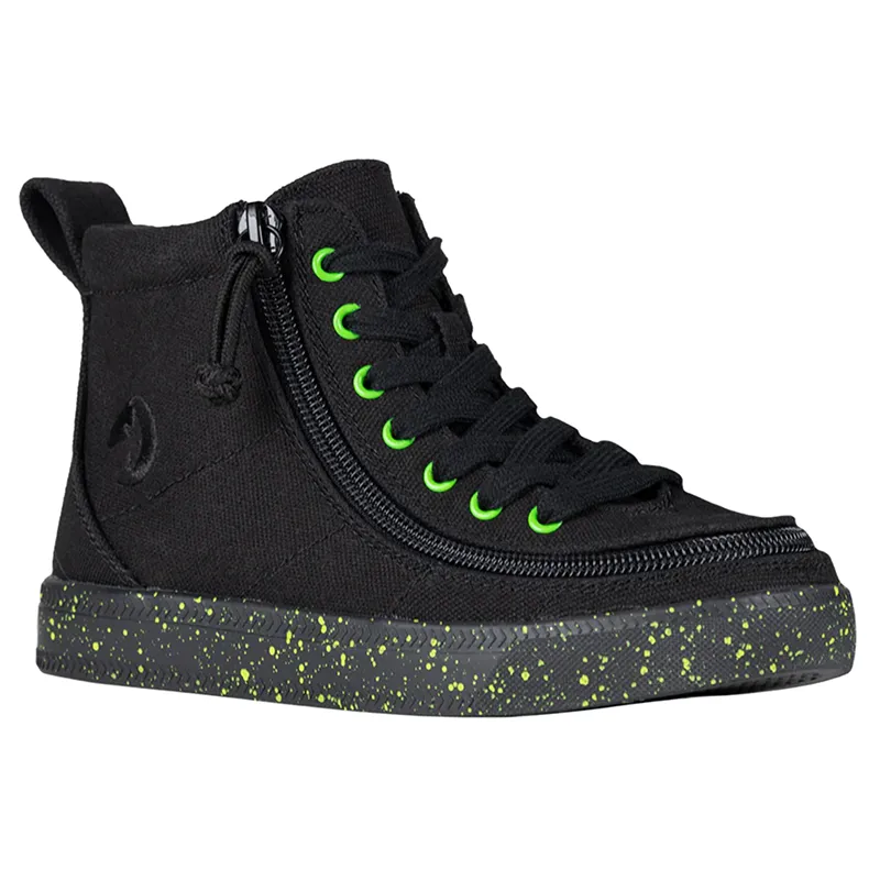 Kid's Classic Lace High (Black/Green Speckle)