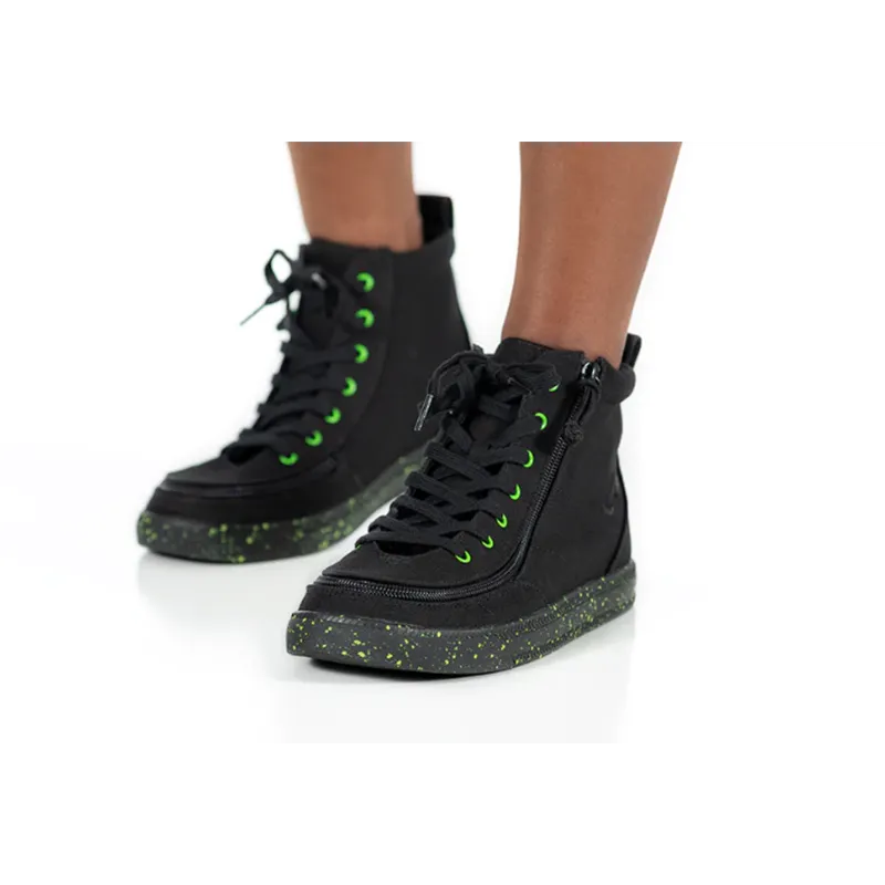 Kid's Classic Lace High (Black/Green Speckle)