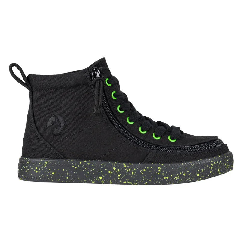 Kid's Classic Lace High (Black/Green Speckle)