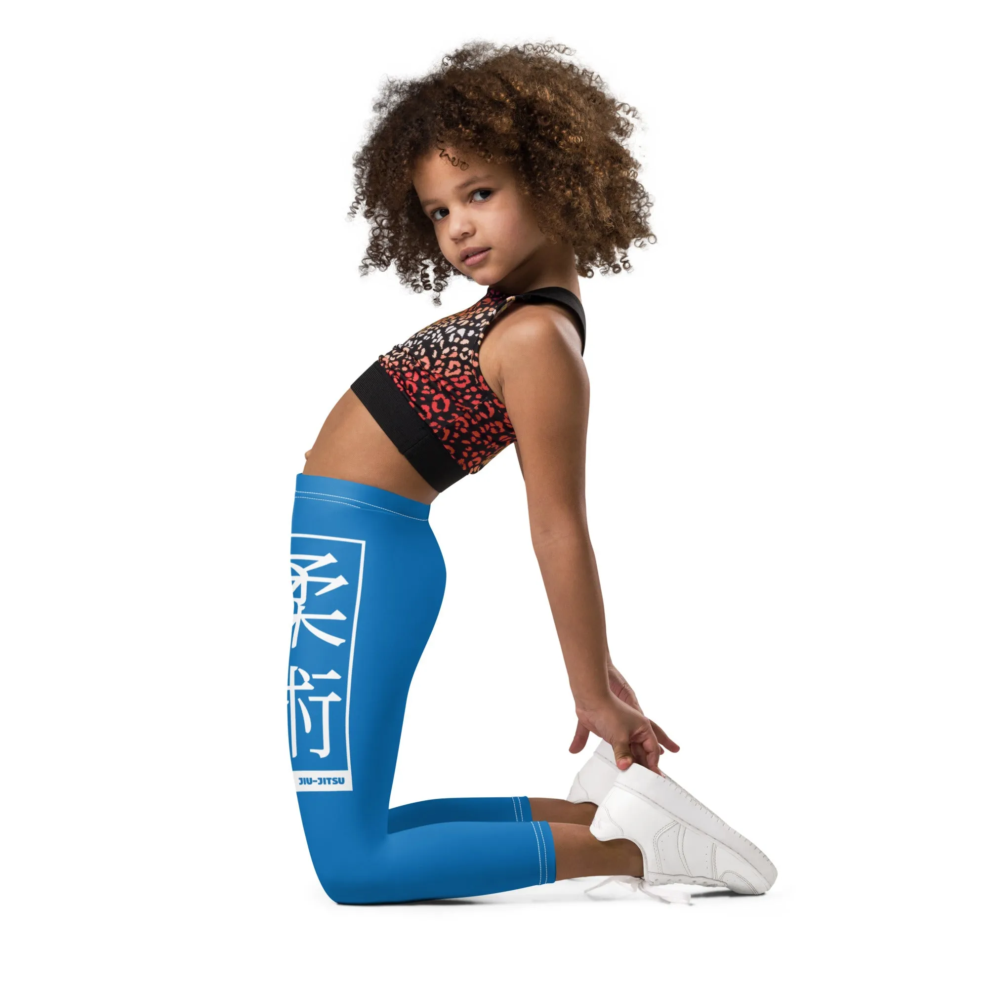 Kids' Girls Yoga Pants Workout Leggings Jiu-Jitsu 004 - Azul