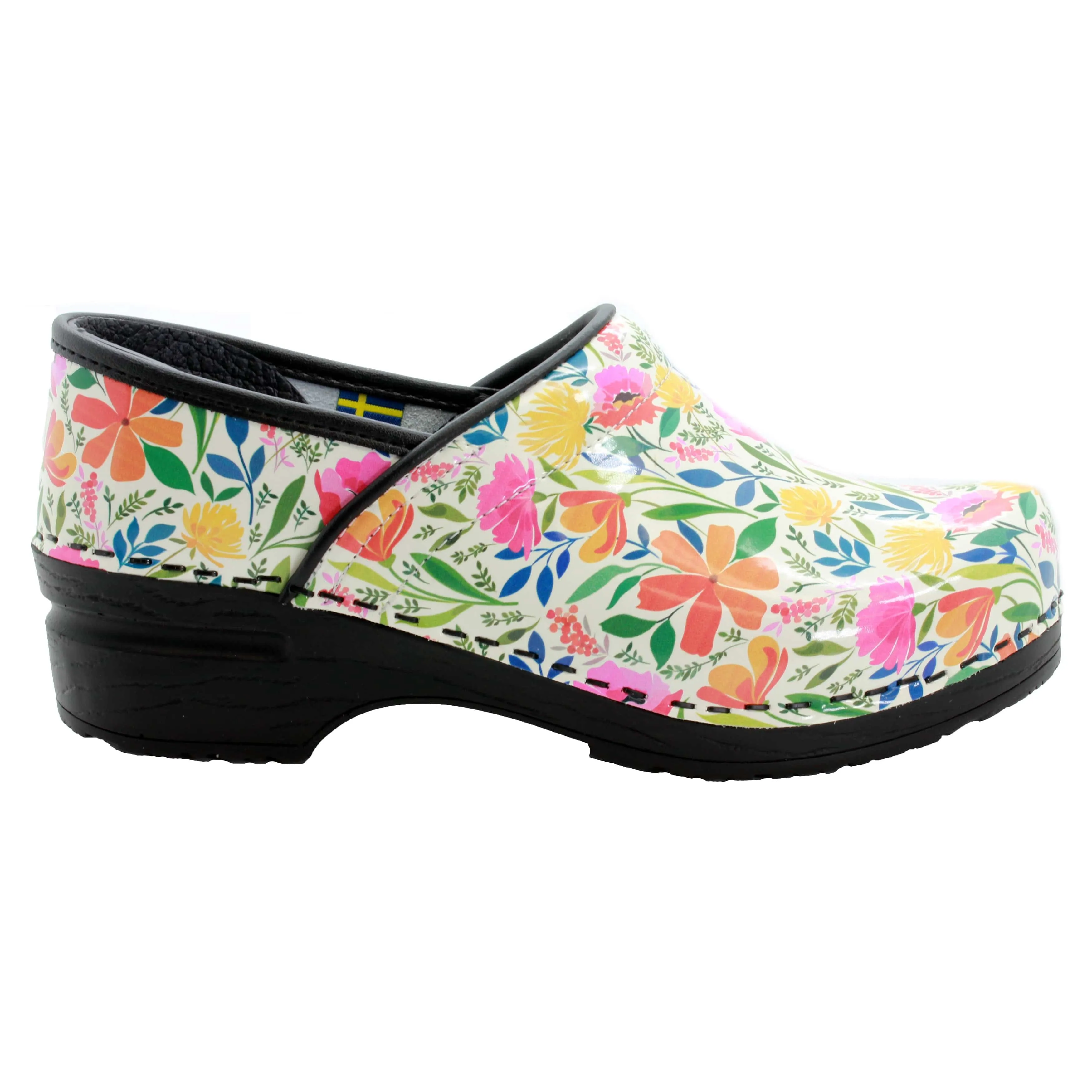 KLÄGN PROFESSIONAL Blomma Printed Leather Clogs - CLOSEOUT