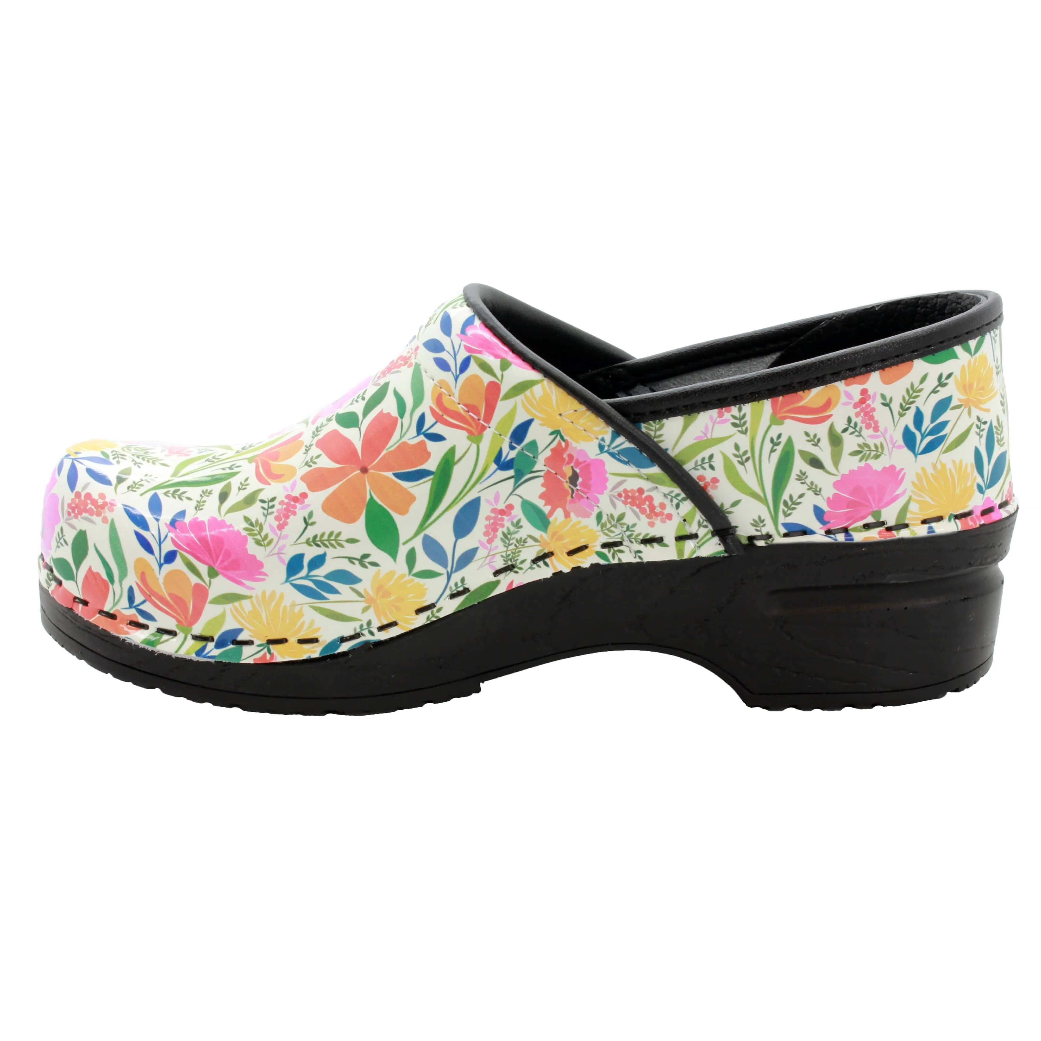 KLÄGN PROFESSIONAL Blomma Printed Leather Clogs - CLOSEOUT