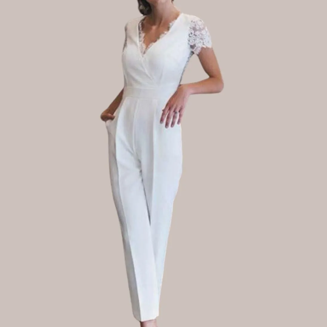 Lace Appliqué Jumpsuit Deluxe