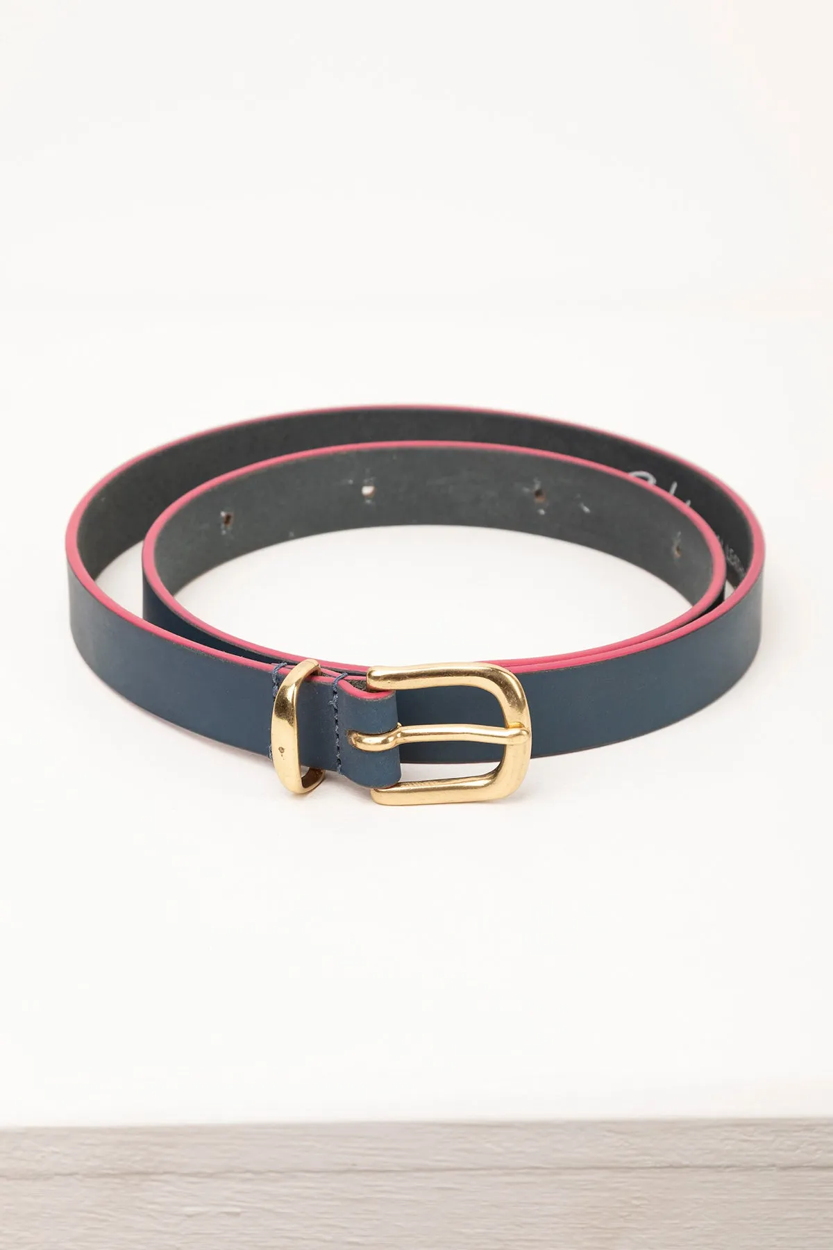 Ladies Painted Edge Leather Belt