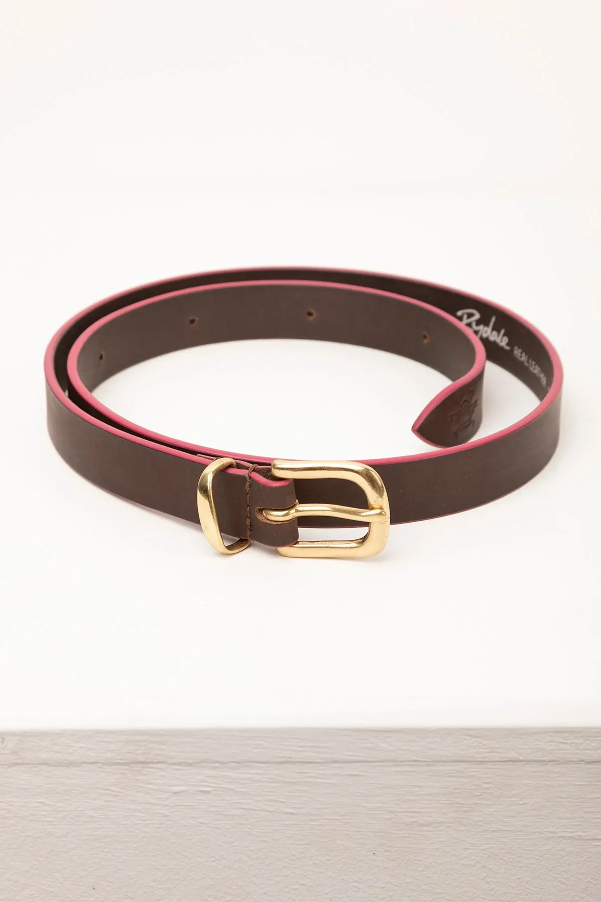 Ladies Painted Edge Leather Belt