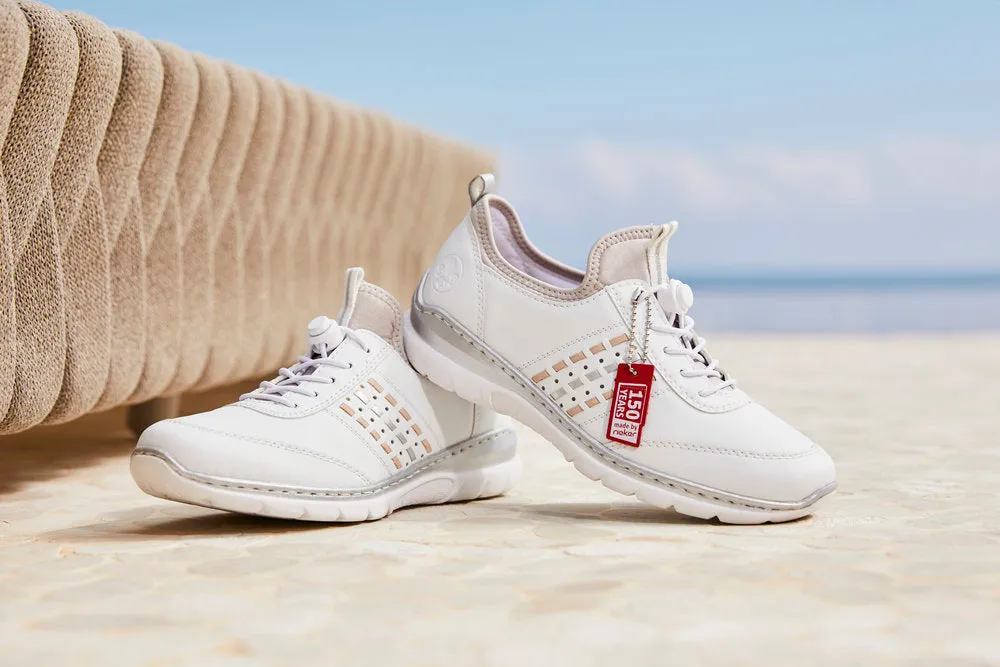 Ladies Rieker Lace Up Shoe White/Combination Style L3259-80 sale