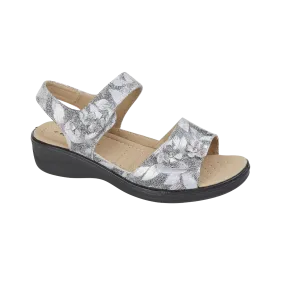 Ladies Summer Silver Sandals Metallic Azalea Hook & Loop