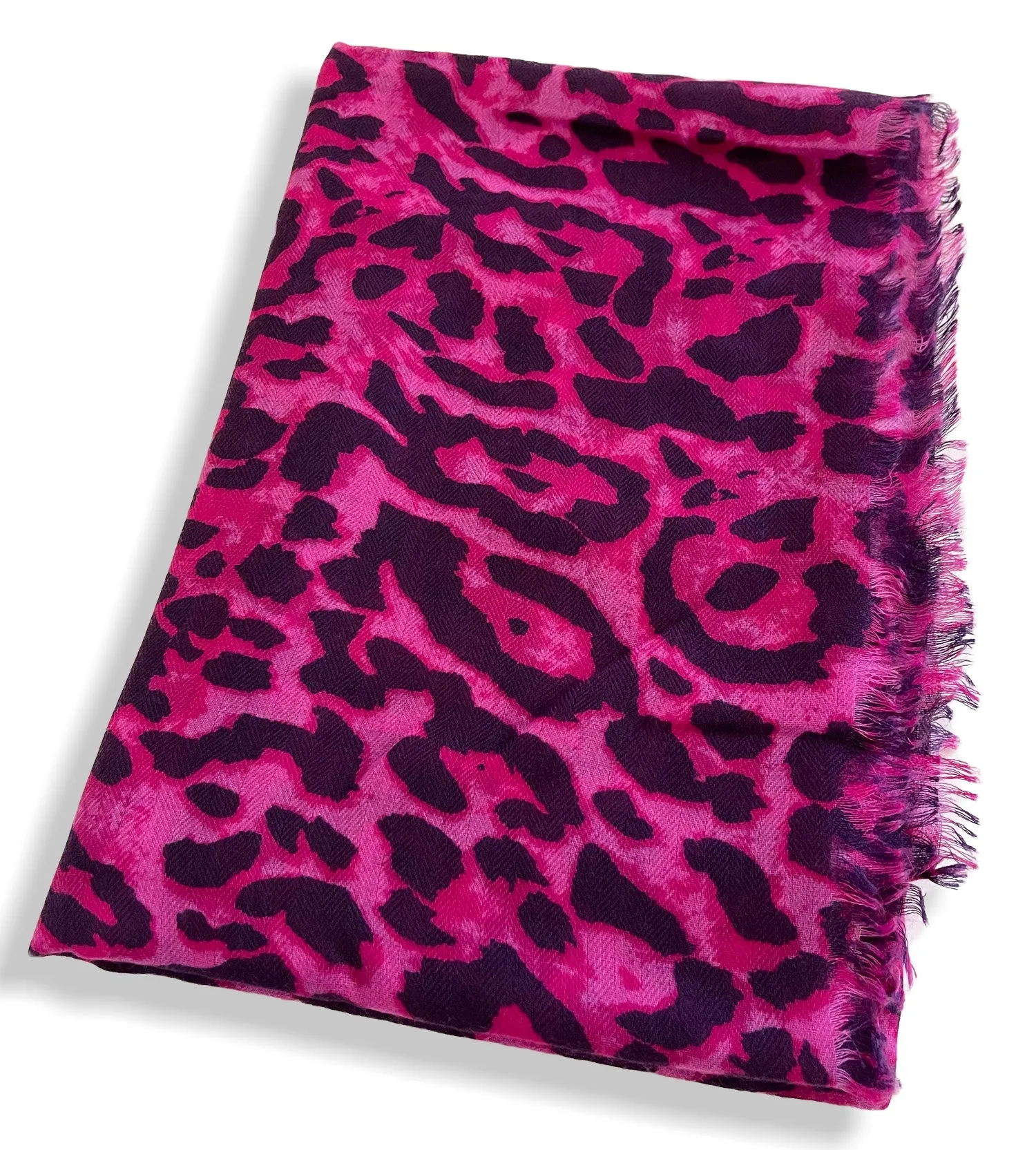 LARGE FUCHSIA PINK LEOPARD PRINT SCARF