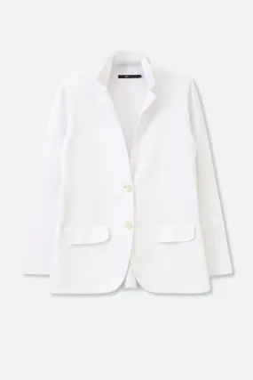 LENNOX PIMA COTTON KNIT BLAZER IN P WHITE