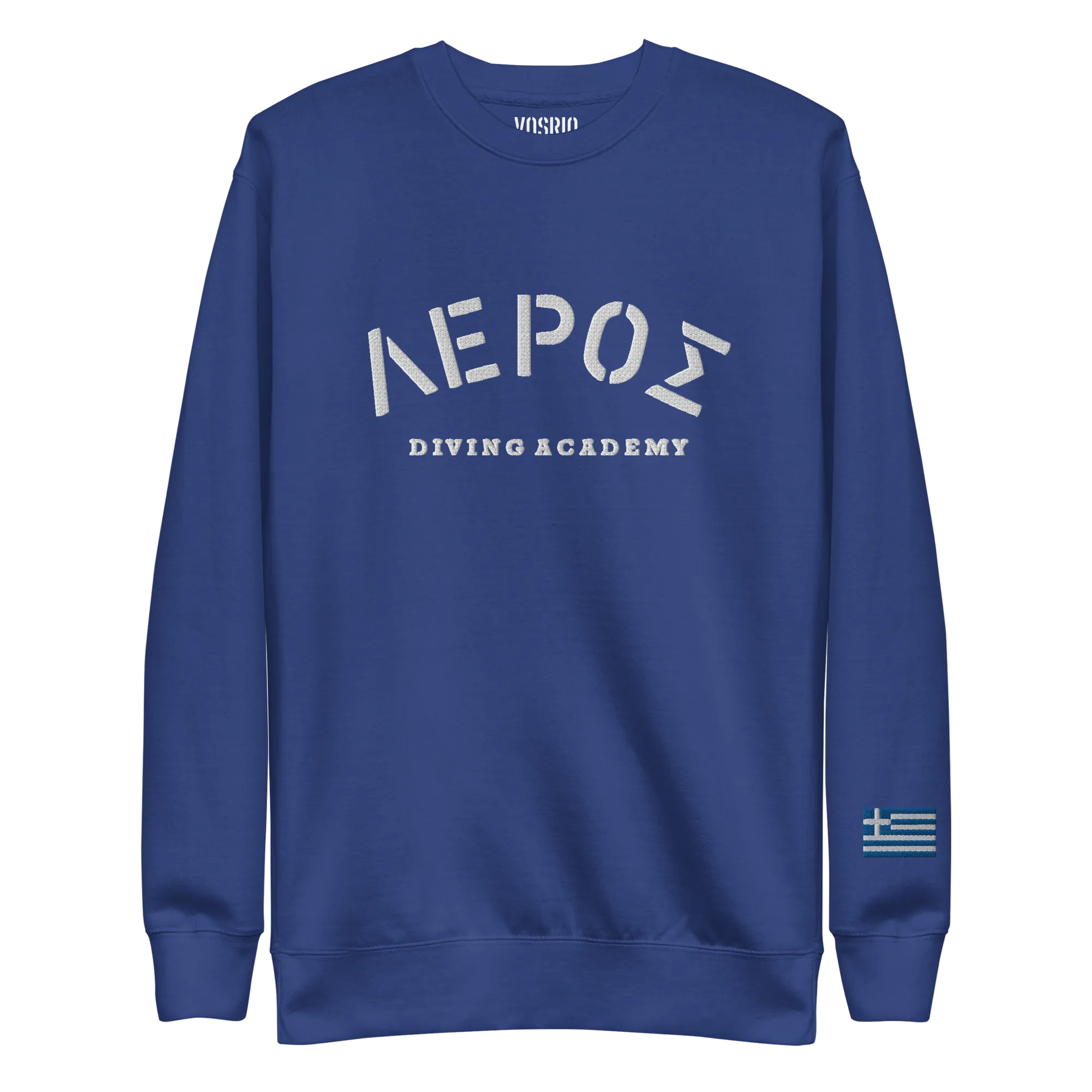 Leros Diving Academy Greece Embroidered Unisex Premium Sweatshirt