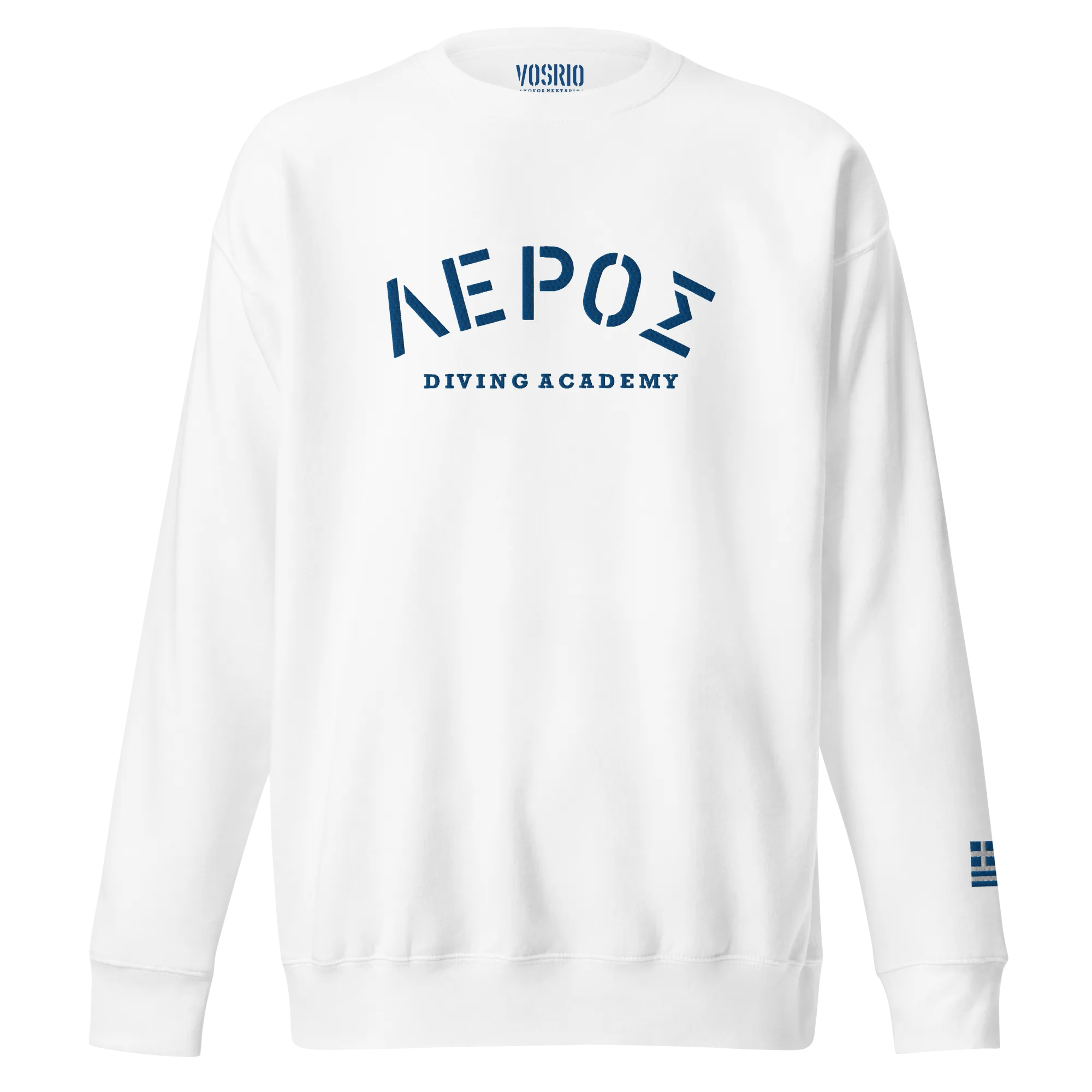 Leros Diving Academy Greece Embroidered Unisex Premium Sweatshirt