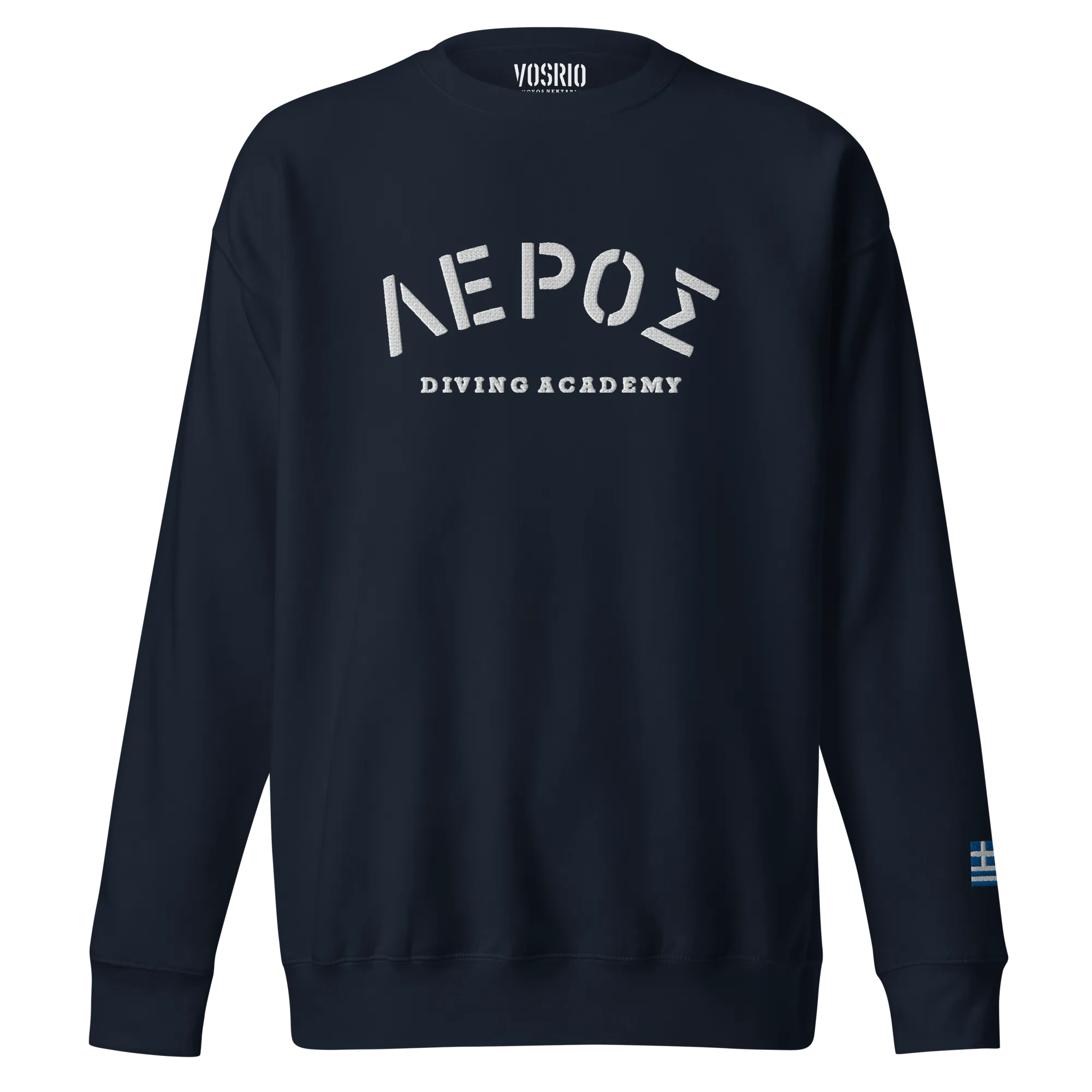 Leros Diving Academy Greece Embroidered Unisex Premium Sweatshirt