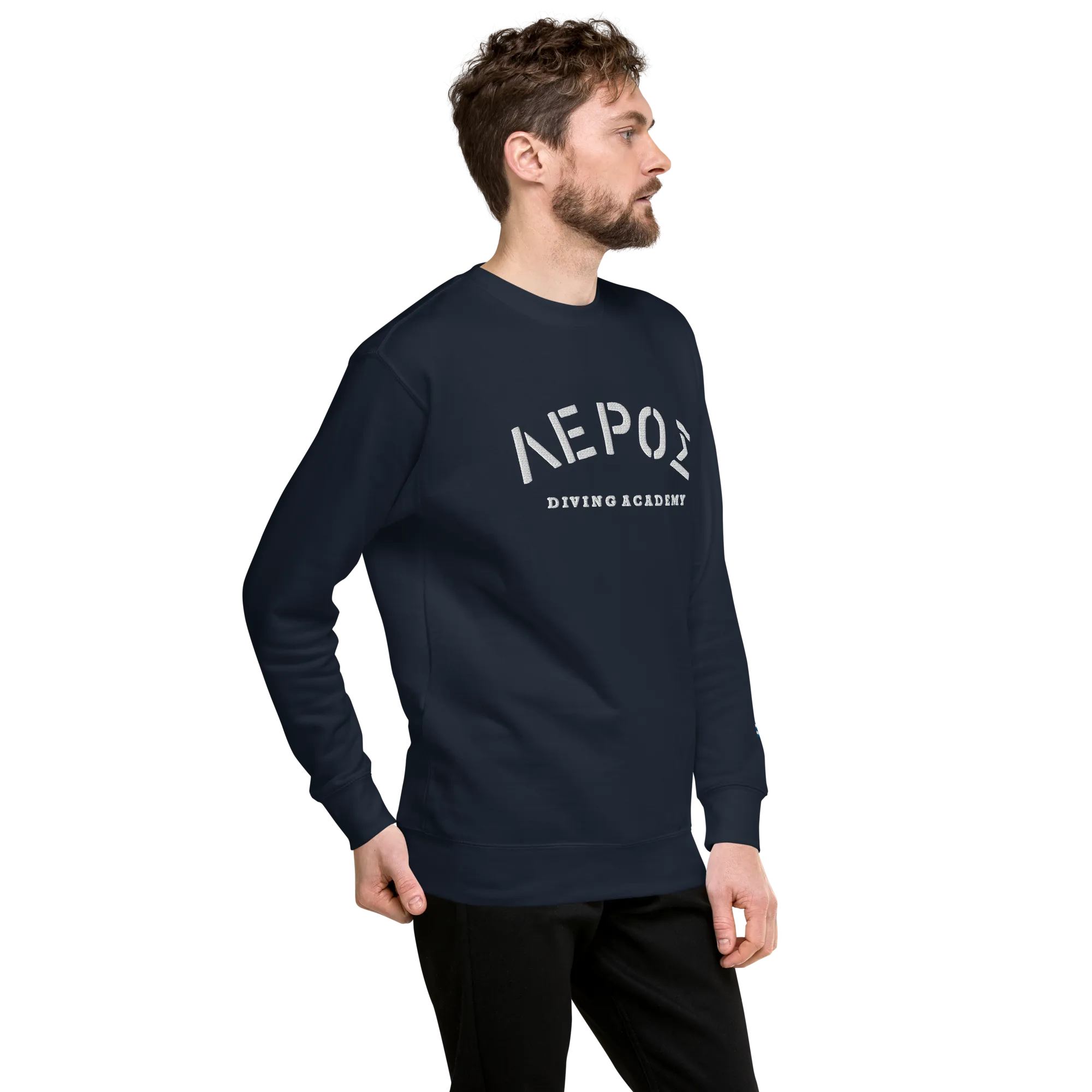 Leros Diving Academy Greece Embroidered Unisex Premium Sweatshirt