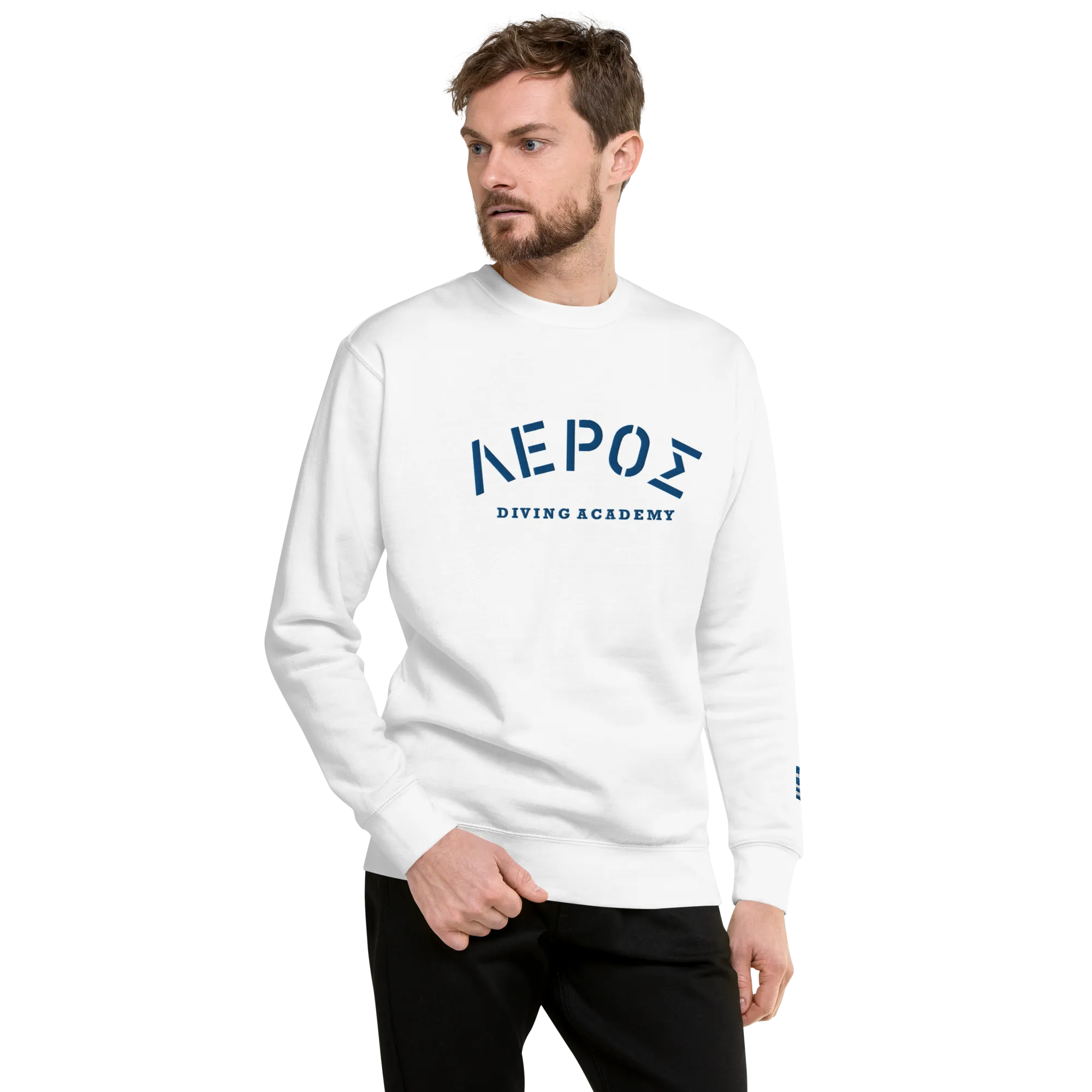 Leros Diving Academy Greece Embroidered Unisex Premium Sweatshirt