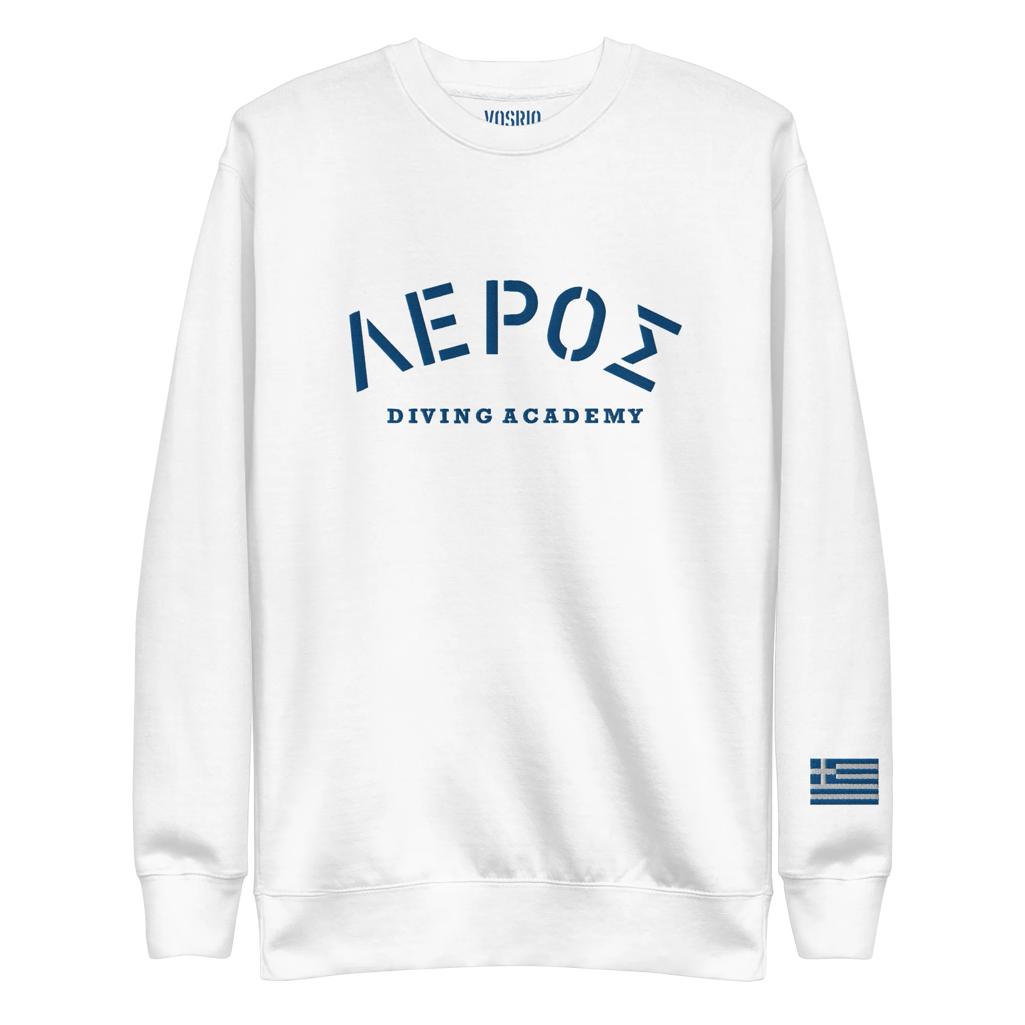 Leros Diving Academy Greece Embroidered Unisex Premium Sweatshirt