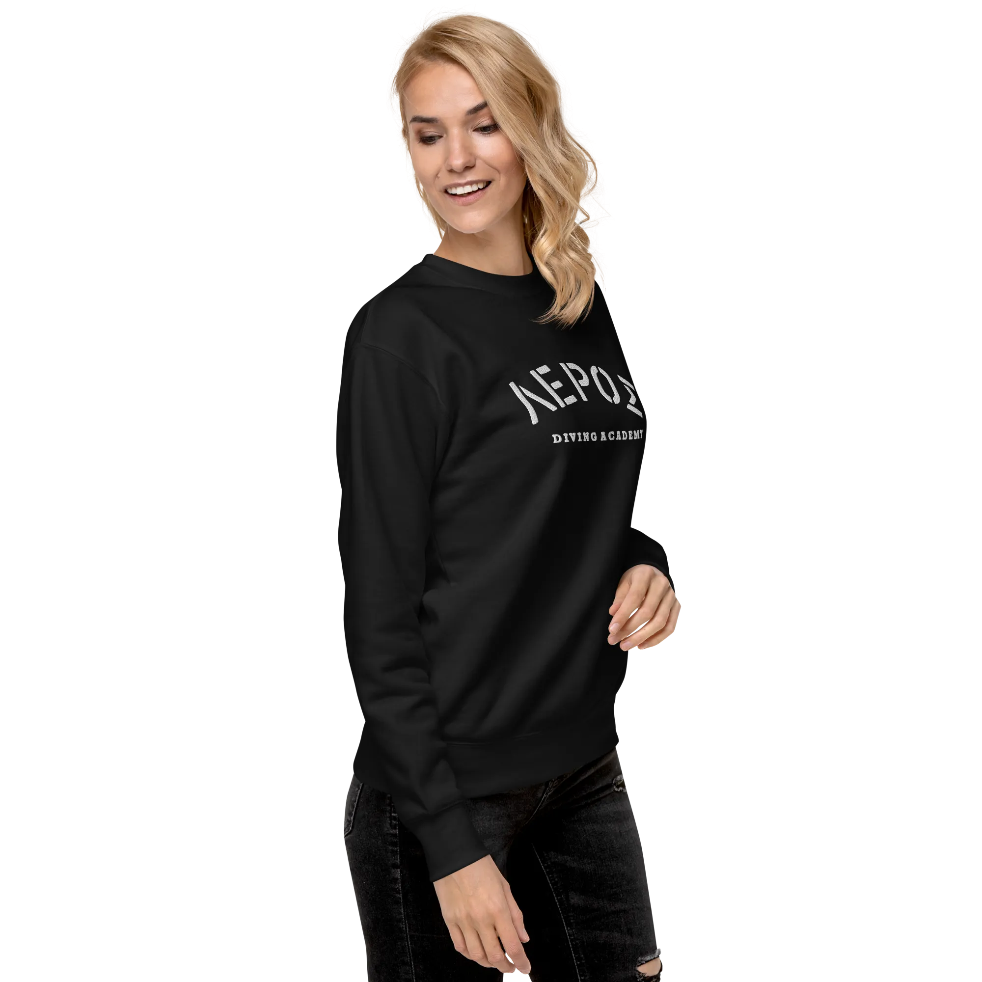 Leros Diving Academy Greece Embroidered Unisex Premium Sweatshirt