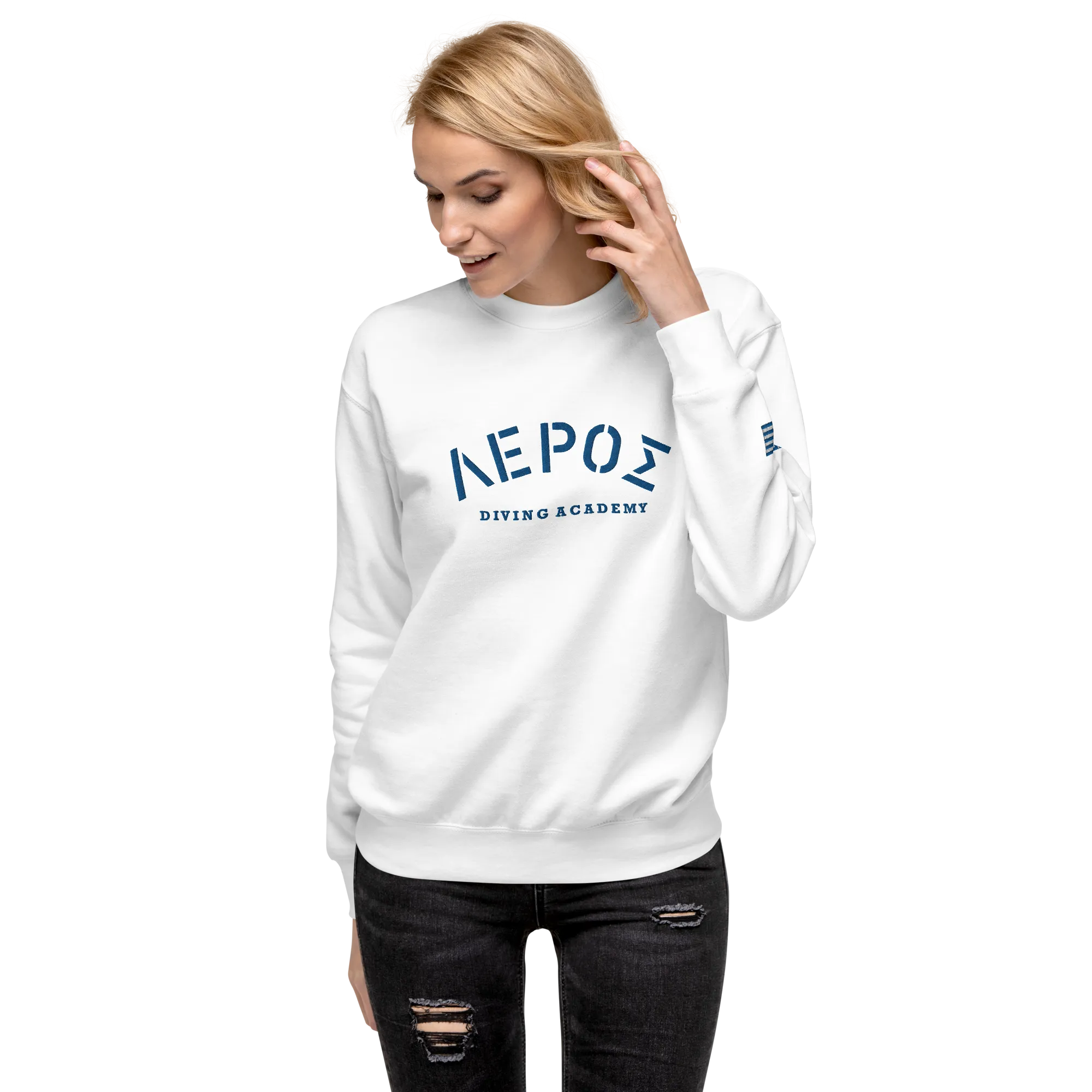 Leros Diving Academy Greece Embroidered Unisex Premium Sweatshirt