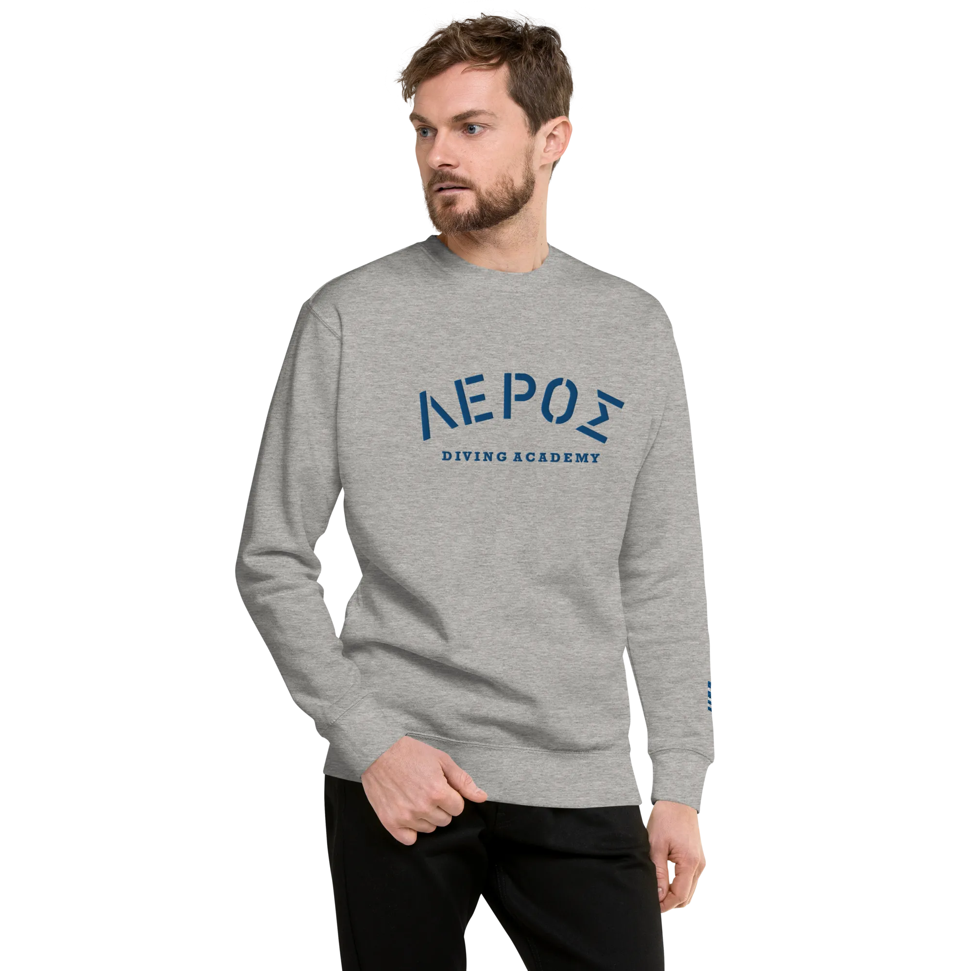 Leros Diving Academy Greece Embroidered Unisex Premium Sweatshirt