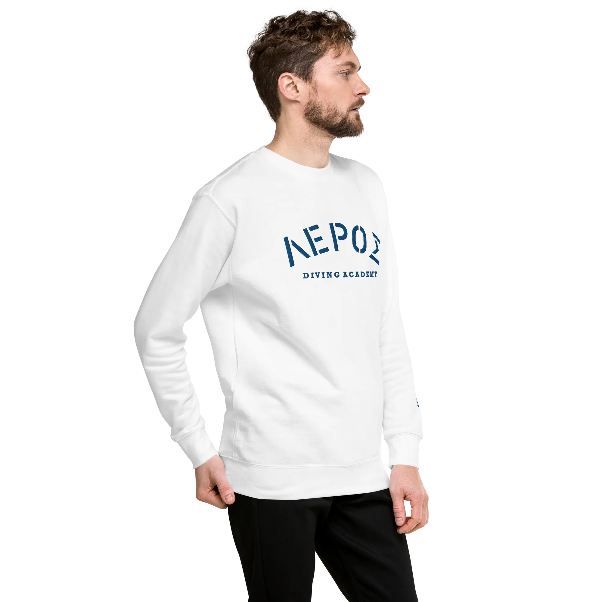 Leros Diving Academy Greece Embroidered Unisex Premium Sweatshirt