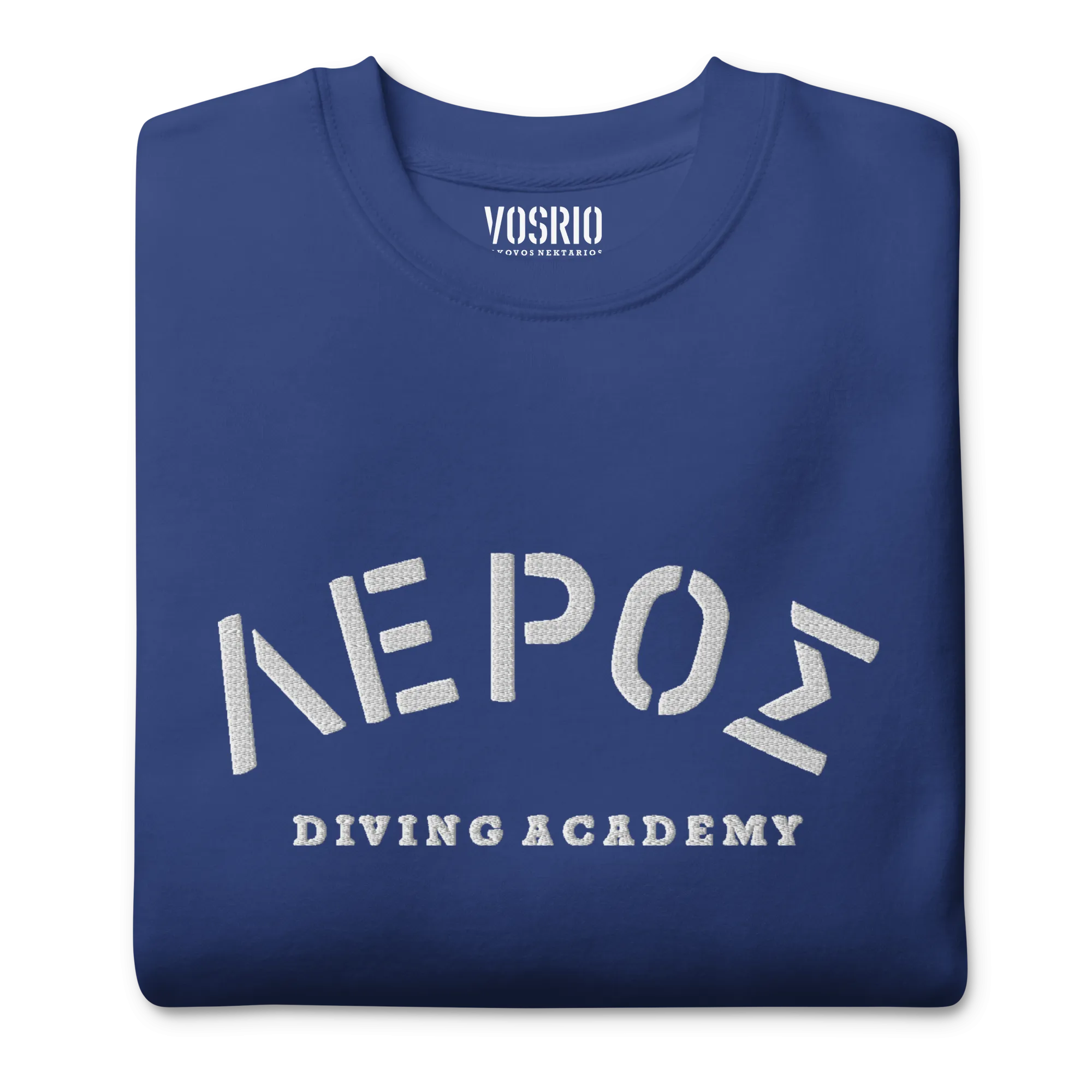 Leros Diving Academy Greece Embroidered Unisex Premium Sweatshirt