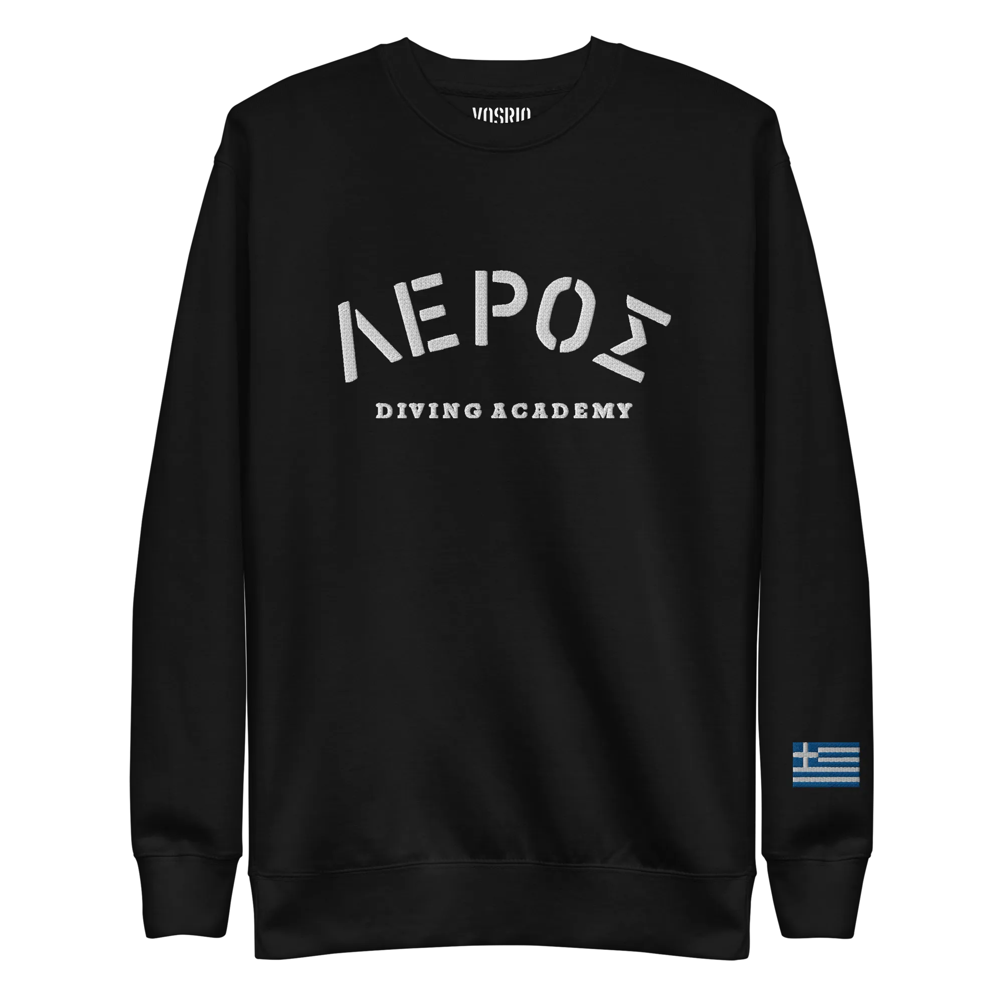 Leros Diving Academy Greece Embroidered Unisex Premium Sweatshirt