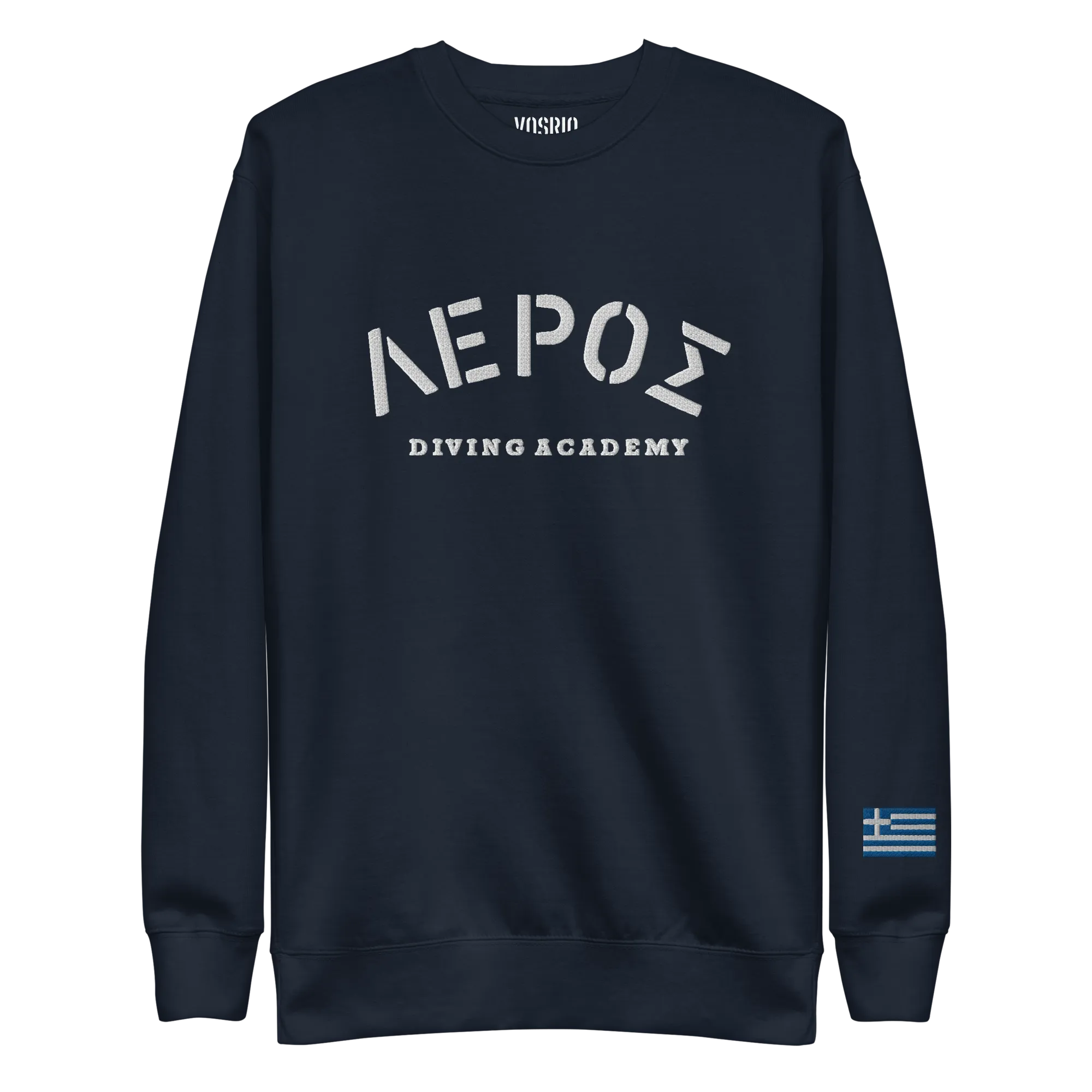 Leros Diving Academy Greece Embroidered Unisex Premium Sweatshirt