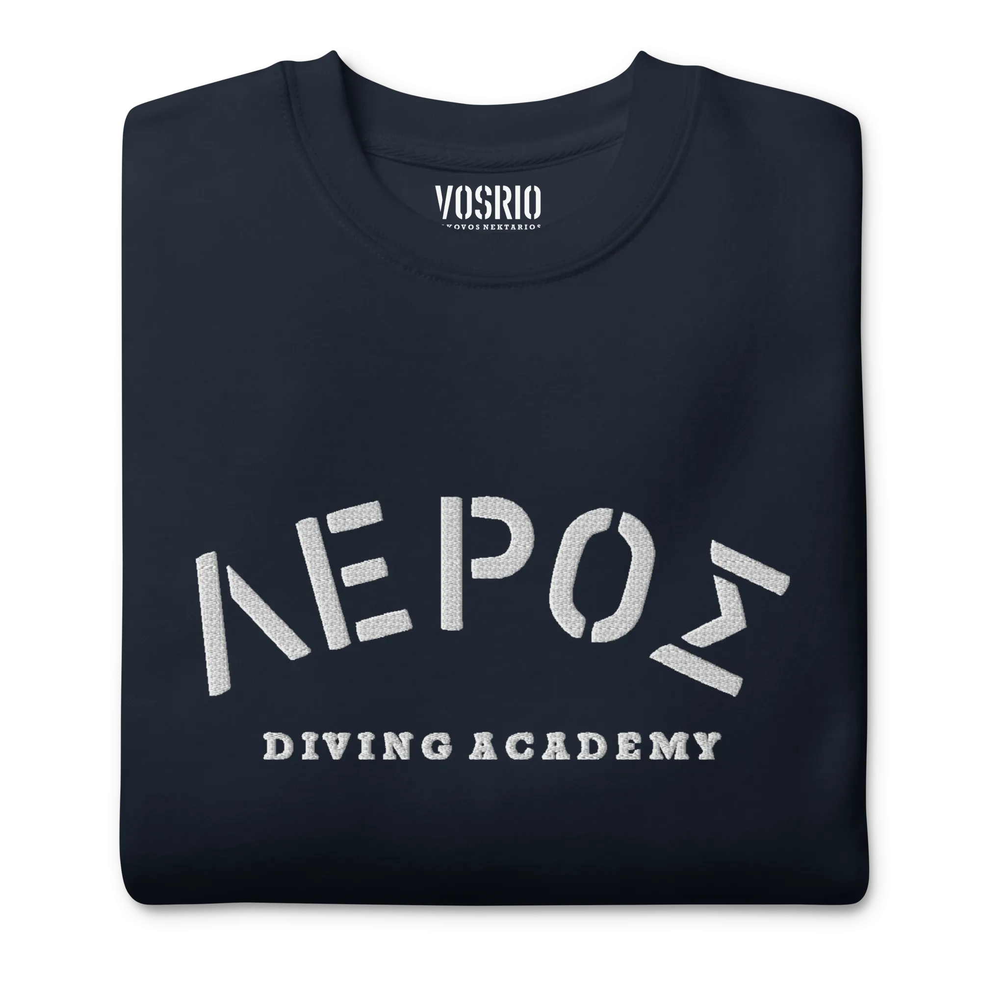 Leros Diving Academy Greece Embroidered Unisex Premium Sweatshirt