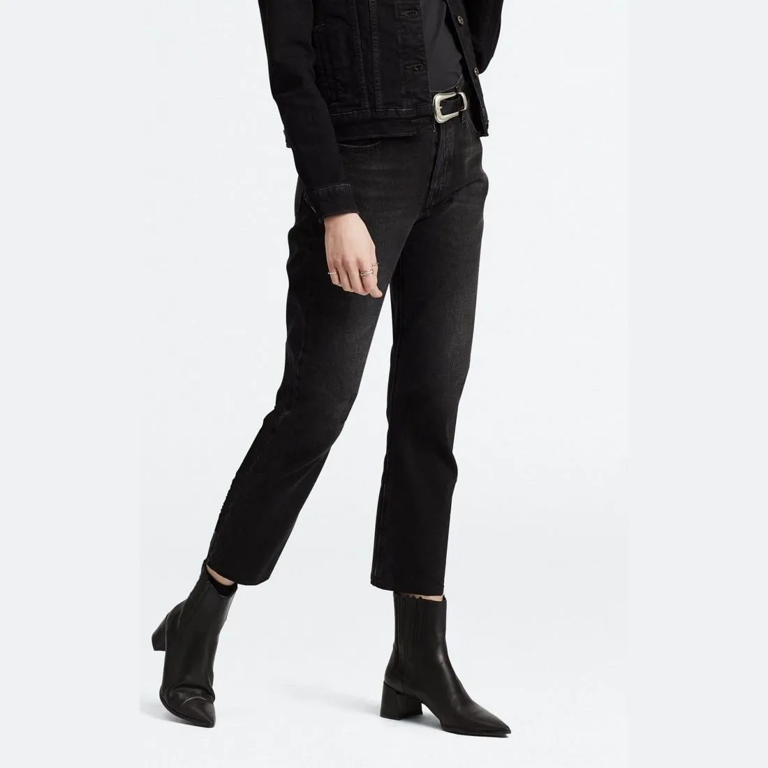 Levi's 501 Original Crop Black Sprout