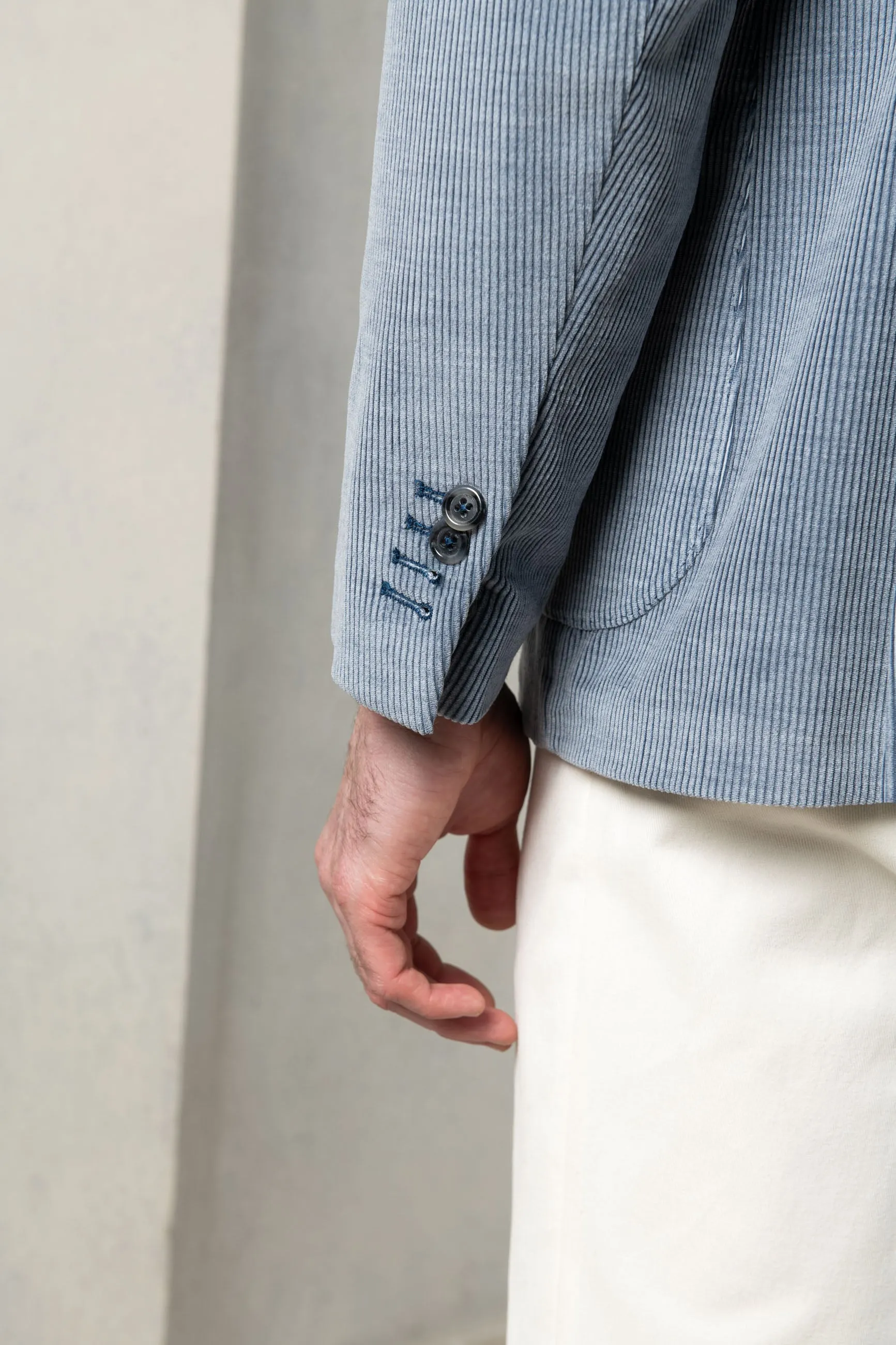 Light blue corduroy jacket "Soragna Capsule Collection" - Made in Italy