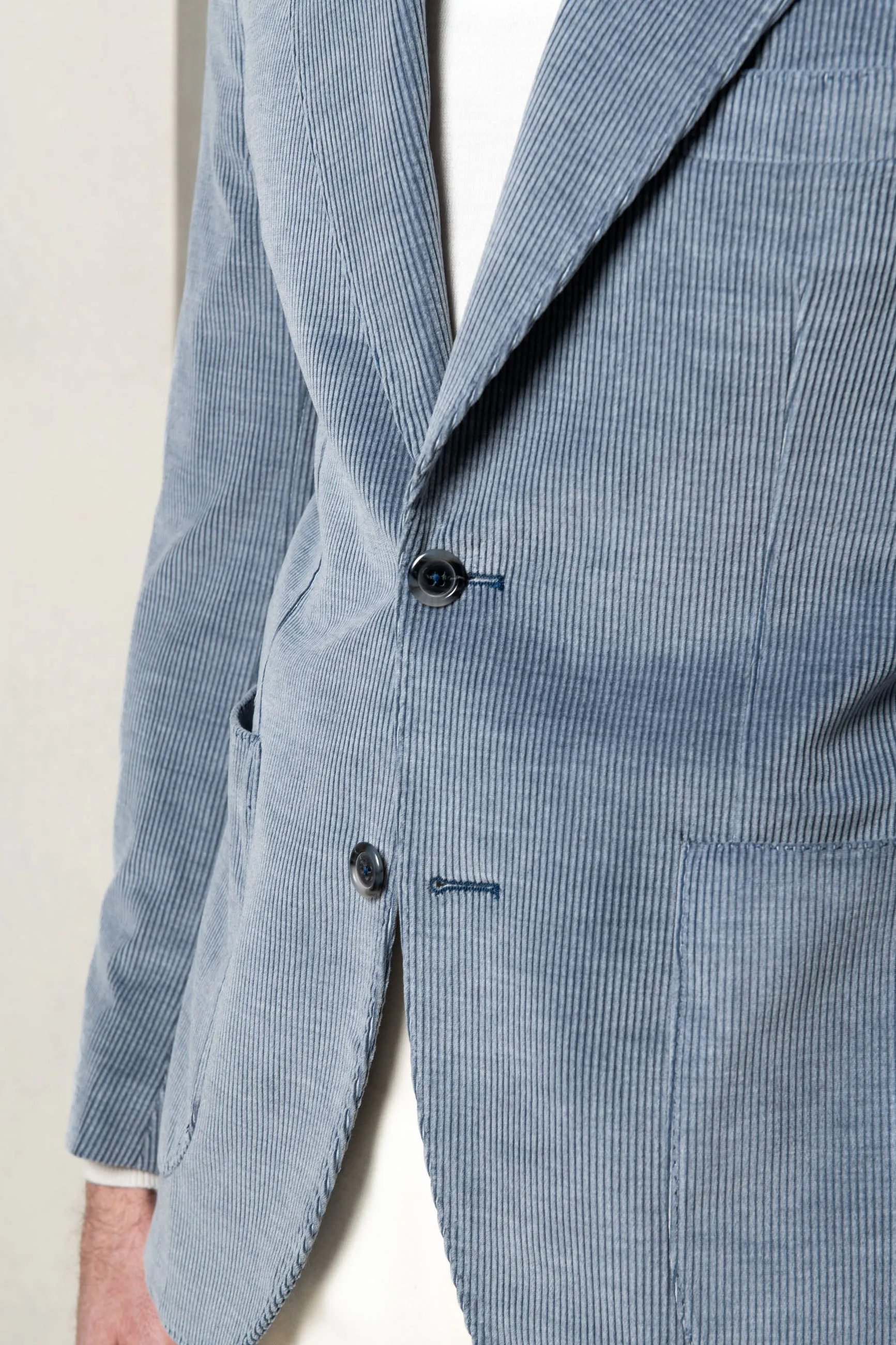 Light blue corduroy jacket "Soragna Capsule Collection" - Made in Italy