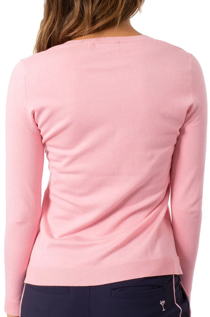 Light Pink Stretch V-Neck Sweater